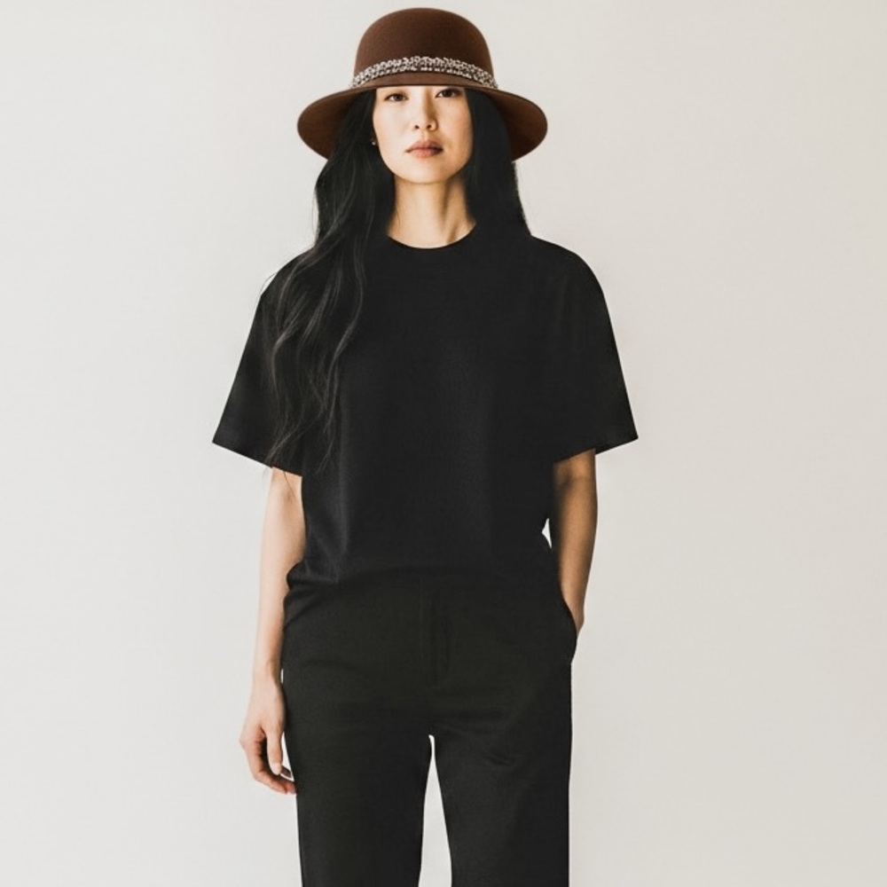 Filippo Catarzi Brown Wool Felt Cloche Hat with Decorative Trim